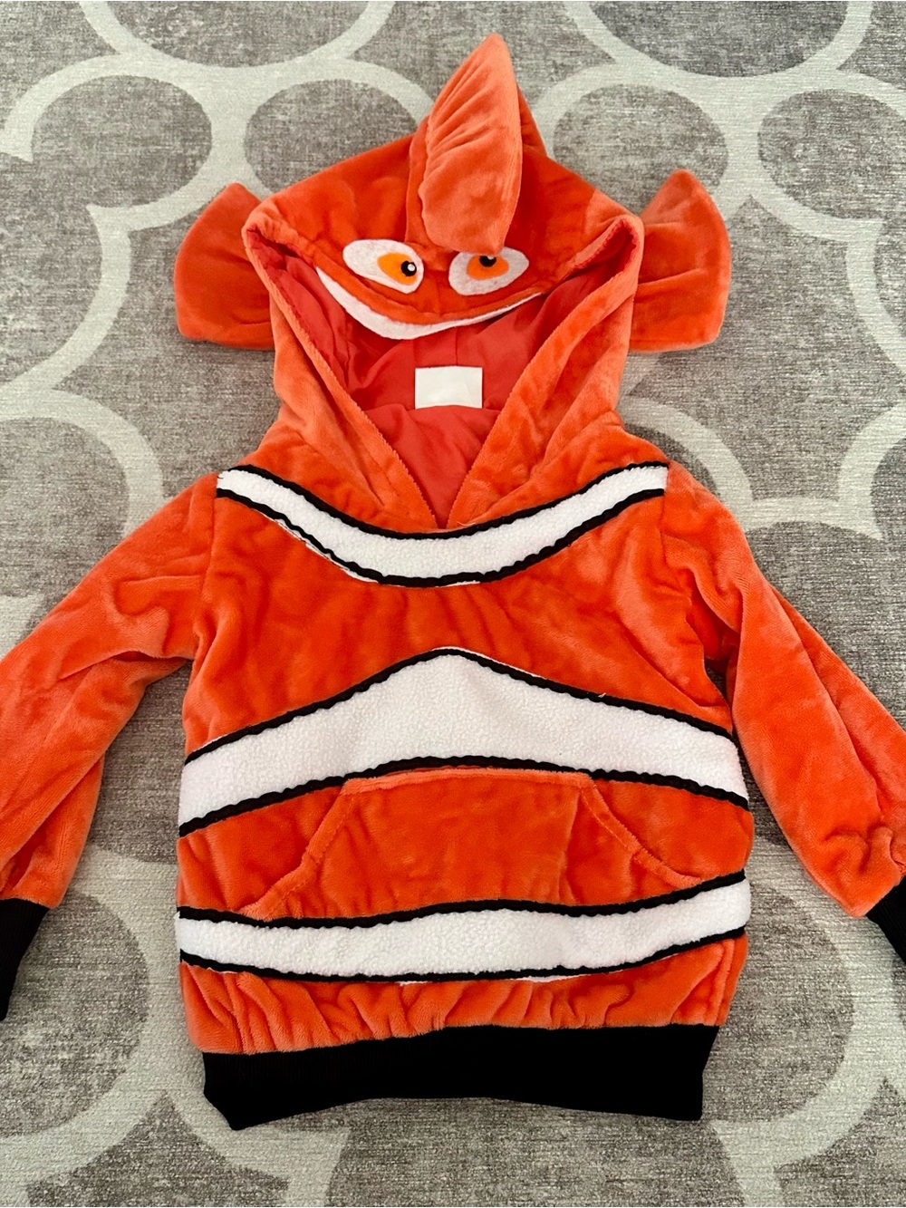 NEMO Kids Orange Clownfish Hoodie Costume, Handmade 2-4Y